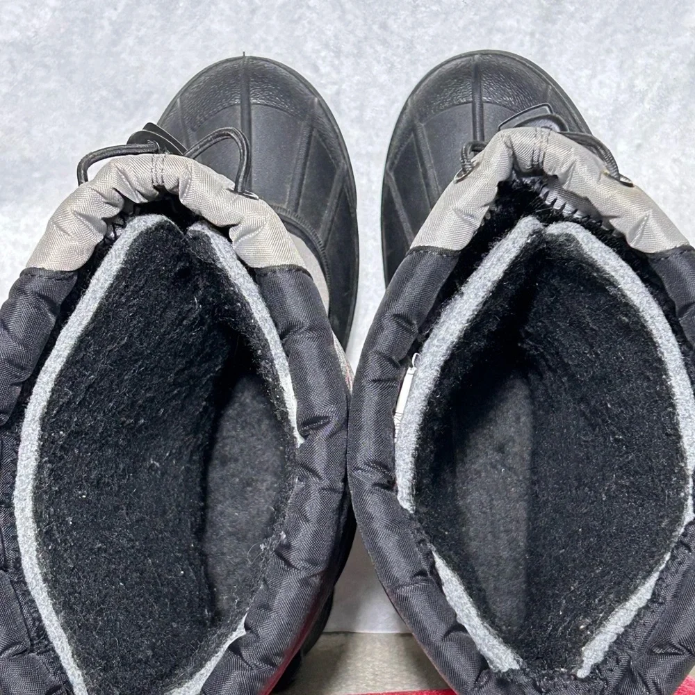 Sorel Big Kids/Youth Black/Grey Snow Goose Insulated Snow Winter Boots SZ 5